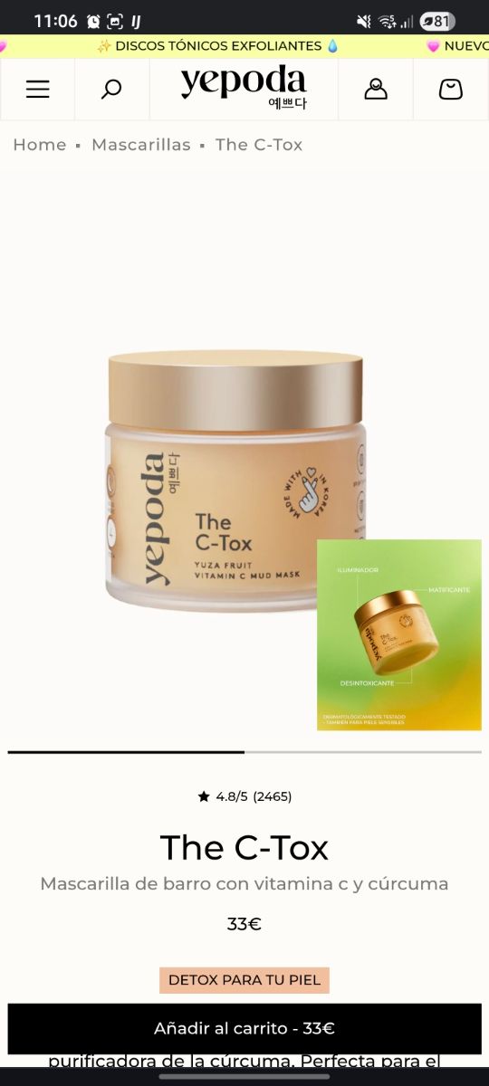 Mascarilla de barro Yepoda