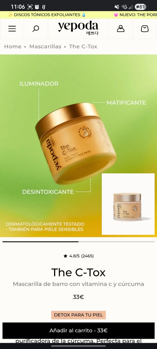 Mascarilla de barro Yepoda