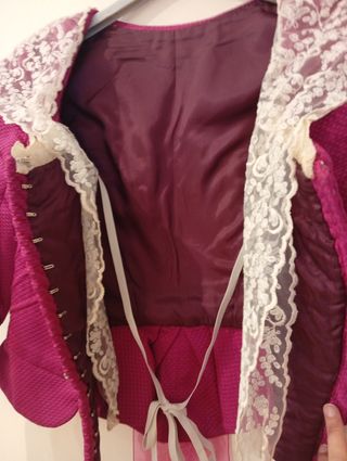 Corpiño fallera fucsia con peinador, talla 38