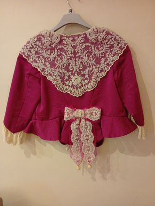 Corpiño fallera fucsia con peinador, talla 38