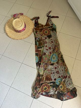 Vestito lungo estivo doppio strato + cappello