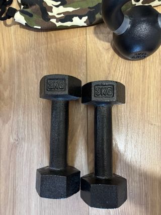 Kit fitness: Kettlebell, mancuernas, TRX, colchone