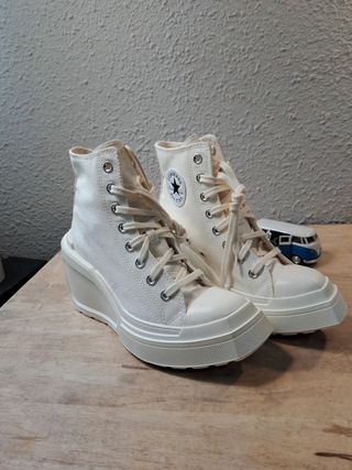 Converse blancas plataforma 37