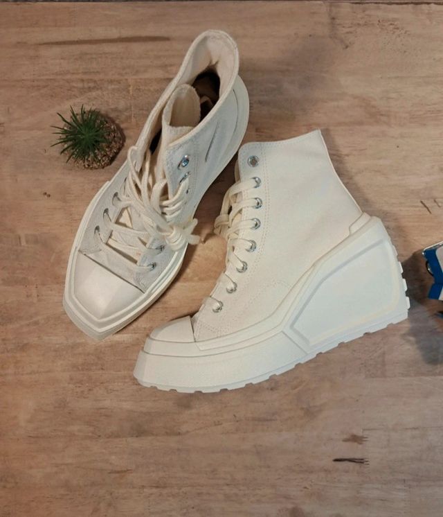 Converse blancas plataforma 37