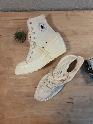Converse blancas plataforma 37