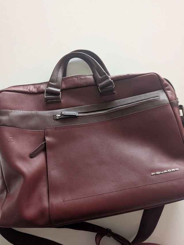 Piquadro - Borsa Tracolla Marrone/Rossa