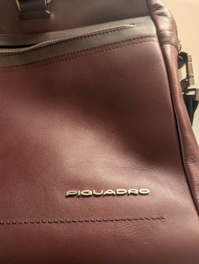 Piquadro - Borsa Tracolla Marrone/Rossa