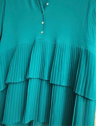 Blusa plisada Zara verde