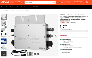Micro Inverter VEVOR 600W - Usato UNA VOLTA