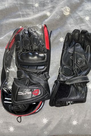 Guantes moto DUE piel - negros