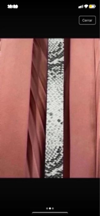 Vestido de manga larga plisado rosa-coral