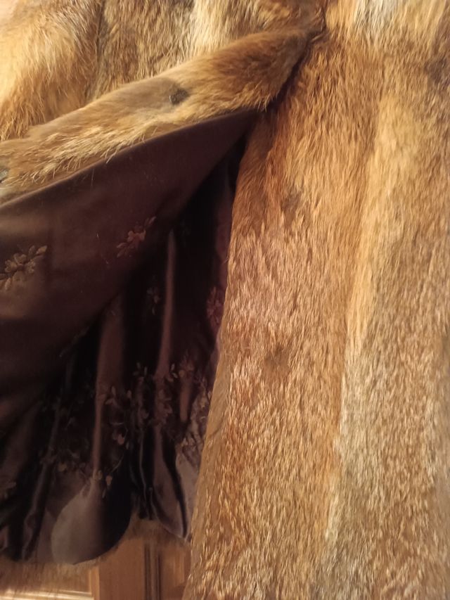 Abrigo piel marrón vintage