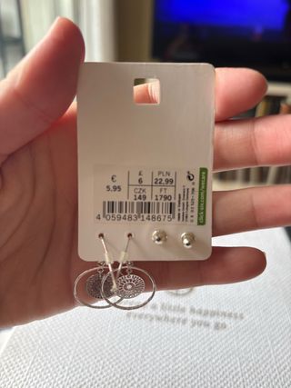 Pendientes SIX plateados