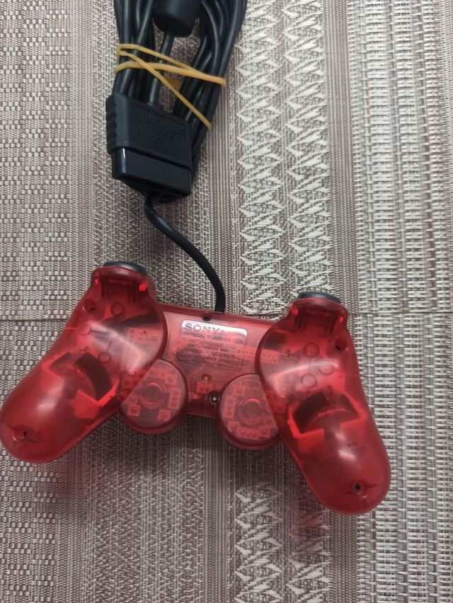 Mando PS2 (PlayStation 2) Rojo Translúcido