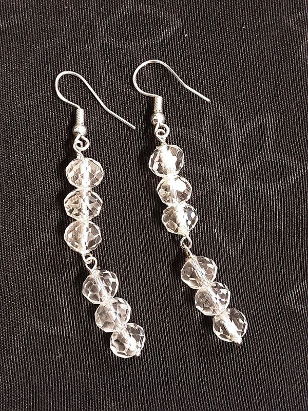 Orecchini fatti a mano cristallo trasparente