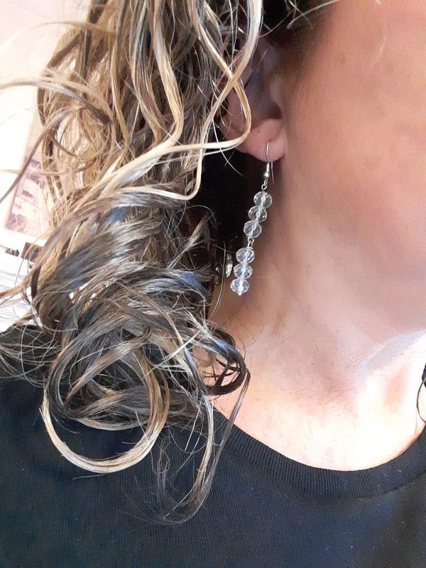 Orecchini fatti a mano cristallo trasparente