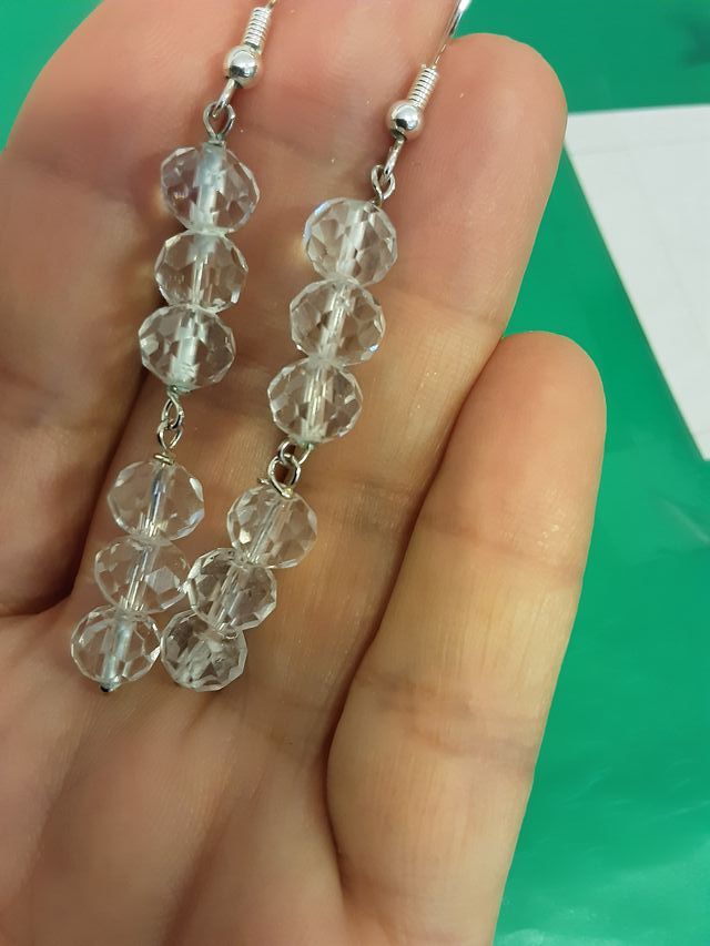 Orecchini fatti a mano cristallo trasparente