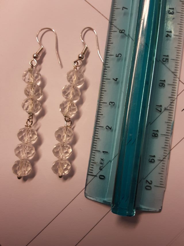 Orecchini fatti a mano cristallo trasparente