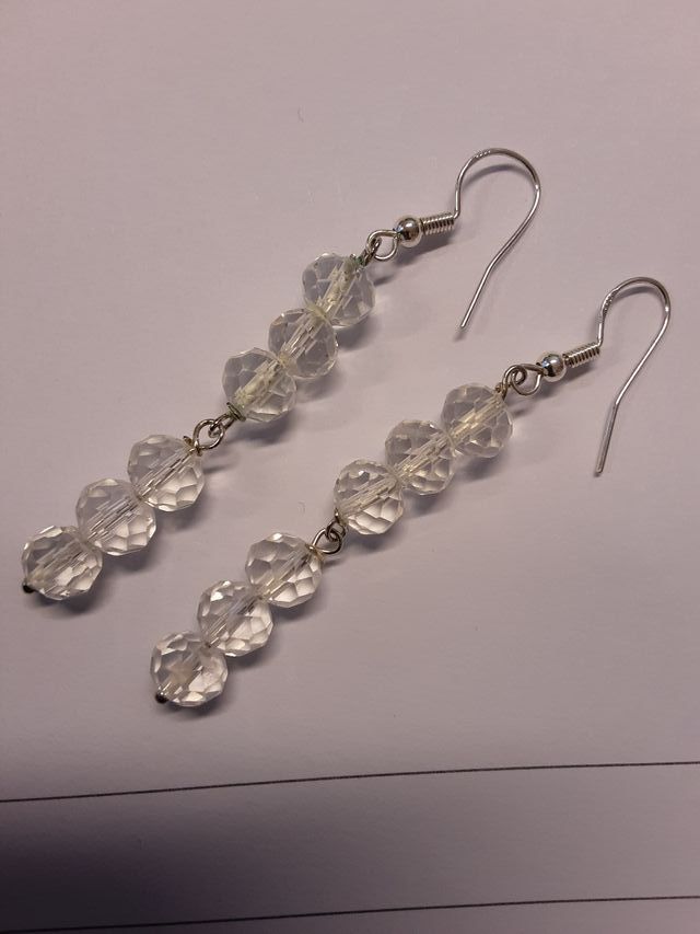 Orecchini fatti a mano cristallo trasparente