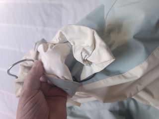 Trenka Decathlon azul y blanca con capucha