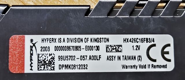 Kingston Fury DDR4 2x4GB RAM