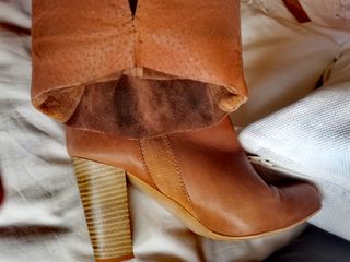 Botas altas marrones de piel
