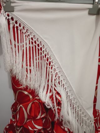 Vestido gitana rojo y blanco