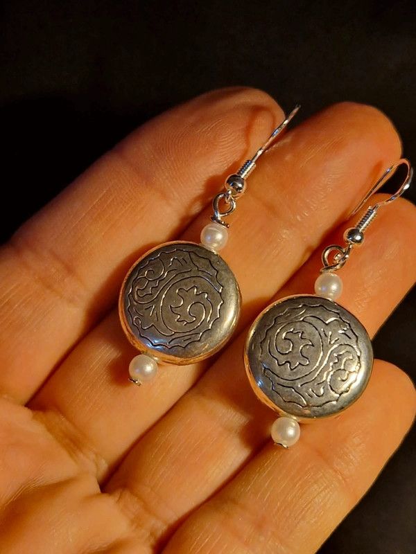 Orecchini argento con perle