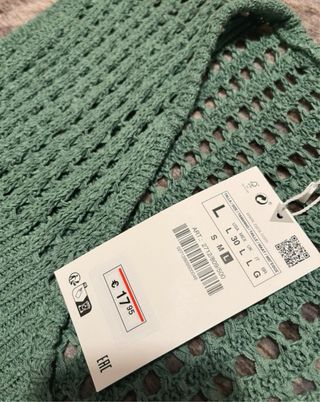 Top Zara L - Verde Oliva - Ganchillo