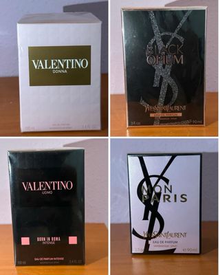 Perfumes Chanel, Dior, Yves Saint Laurent