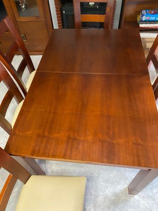 Mesa comedor + 6 sillas madera