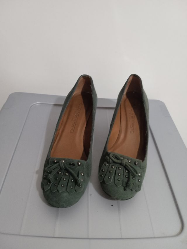 Zapatos tacón verde