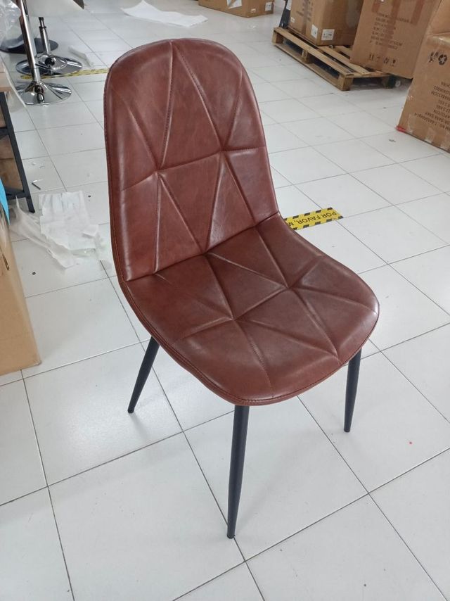 sillas comedor piel sintetica - Marrón