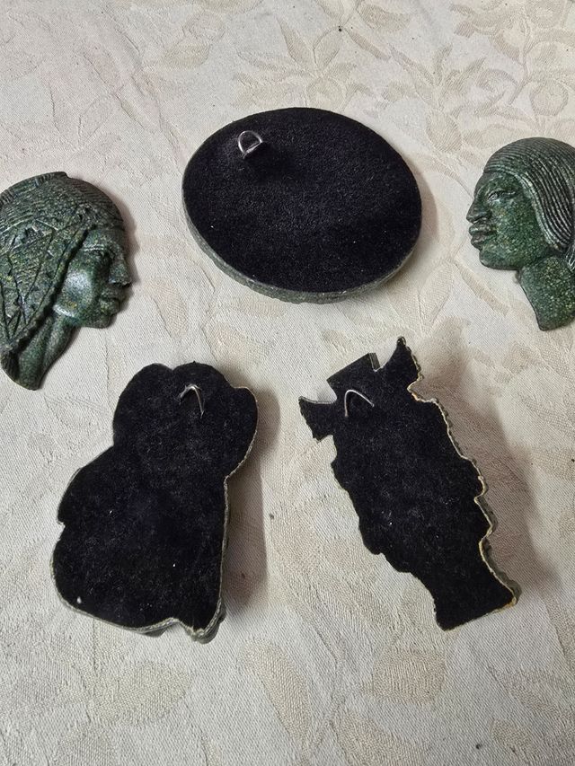 5 relieves Aztecas colgar pared verde malaquita