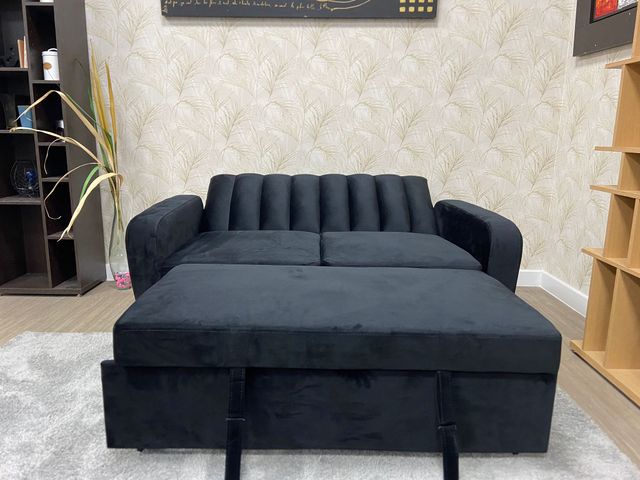 Sofá cama terciopelo negro