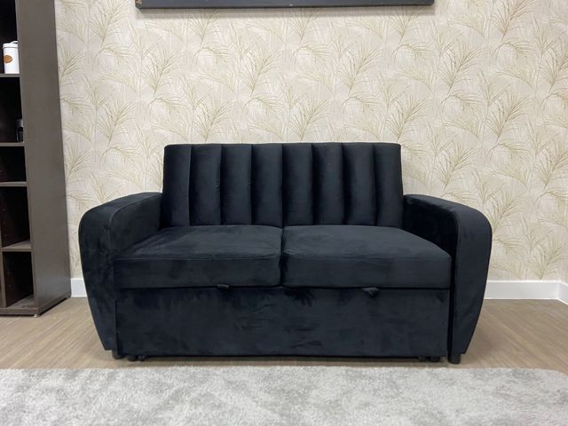 Sofá cama terciopelo negro