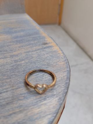 Anillo Compromiso o Pedida de Corazón | Baño Oro