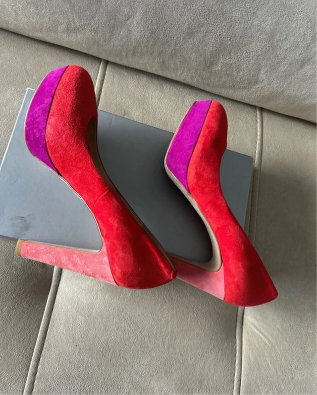 Zapatos Fosco tacón rojo-rosa