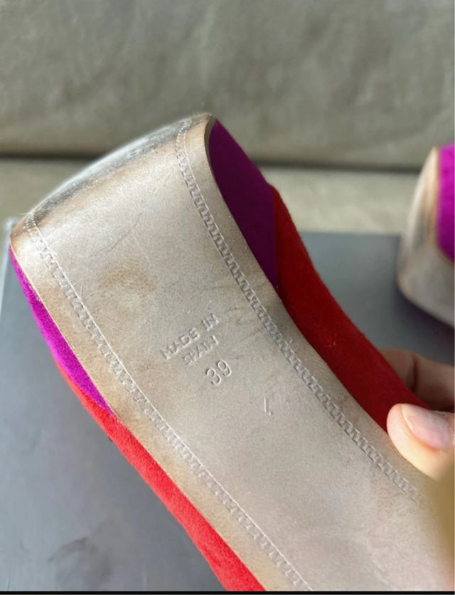 Zapatos Fosco tacón rojo-rosa