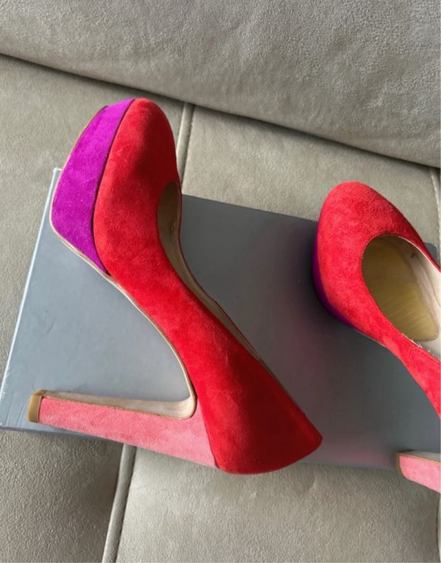 Zapatos Fosco tacón rojo-rosa