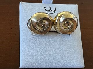 Pendientes espiral plata chapados oro
