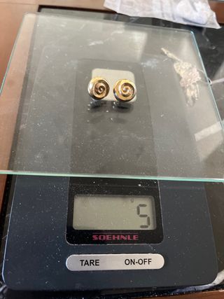 Pendientes espiral plata chapados oro
