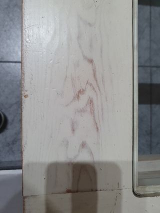 Mesa centro madera blanca - vintage