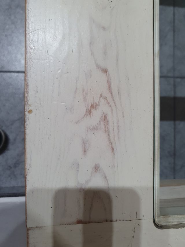 Mesa centro madera blanca - vintage