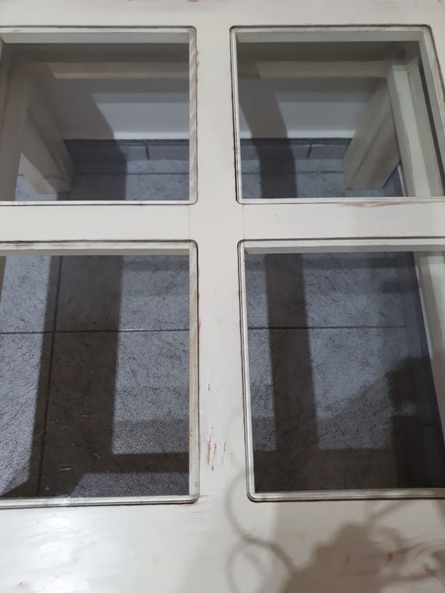 Mesa centro madera blanca - vintage