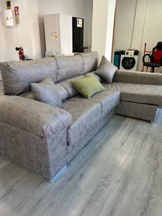 Sofá chaise longue gris - oferta