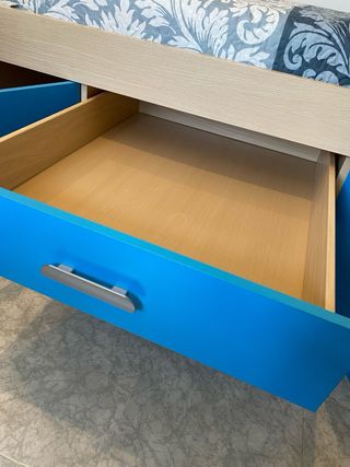 Cama nido infantil azul y beige