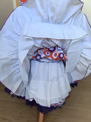 Traje gitana: lunares naranja-morado