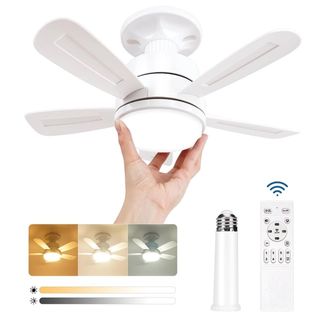 Ventilador techo blanco con luz