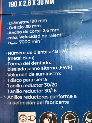 Disco Sierra Circular Ferrex 190x2,6x30mm